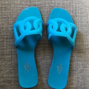 Hermès aloha blue slides. Size 41
